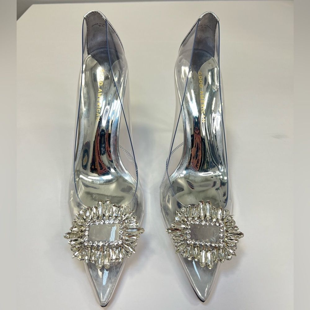 Good American Women’s Glass Cinder-f*cking-rella Pump Size 9.5 - Picture 3 of 8